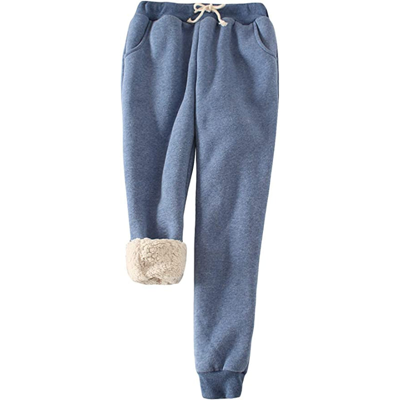 Women's Winter Fleece Sweatpants Running Active Thermal Sherpa Lined Jogger Pants With Candy Colors-Legletic