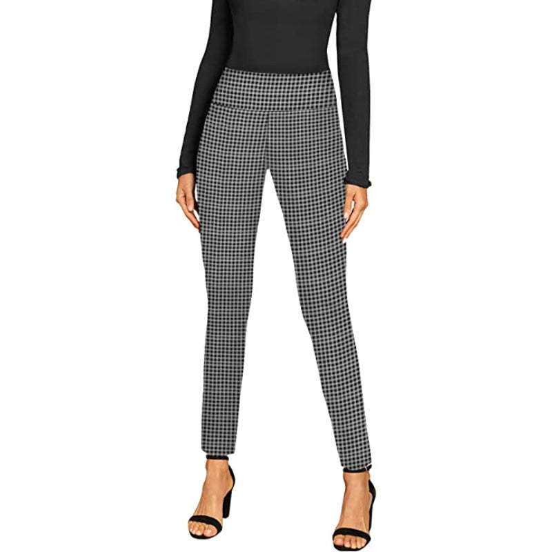 Regular Fit Office Skinny Leggings With Print For Women-Legletic