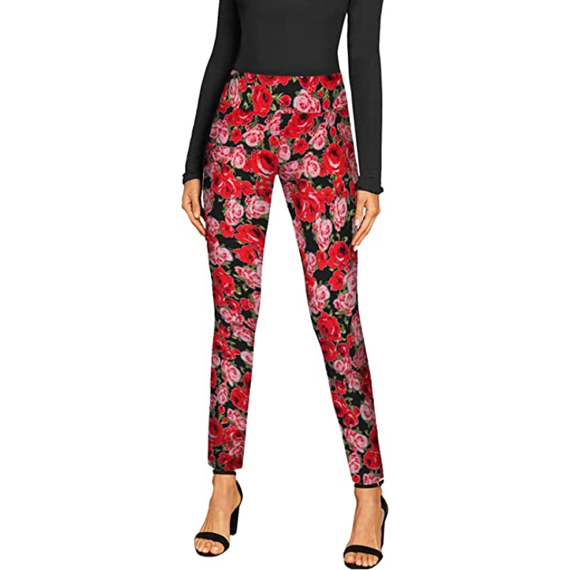Women's Office Leggings Skinny Trousers With Print-Legletic