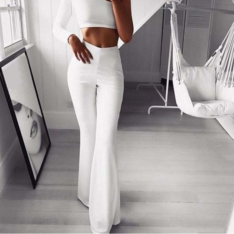 Elegant Women's Solid Wide Legs Pants-Legletic