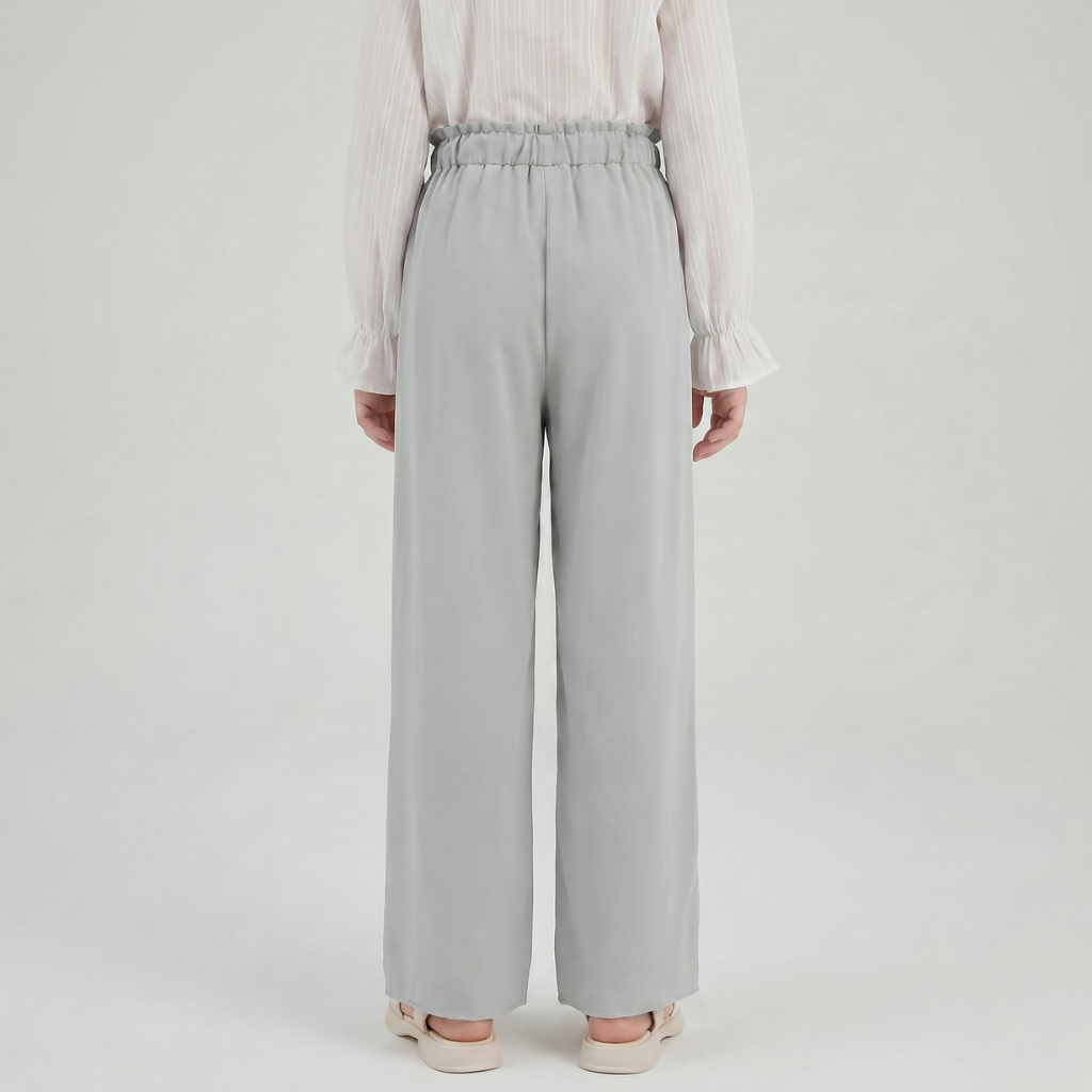 Spring And Summer Wear Loose Wide Palazzo Pants With Bow Accent For Girls