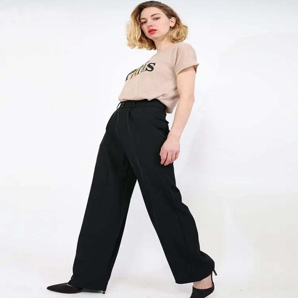 Thin Fabric Classics Straight High Waist Pants-Legletic