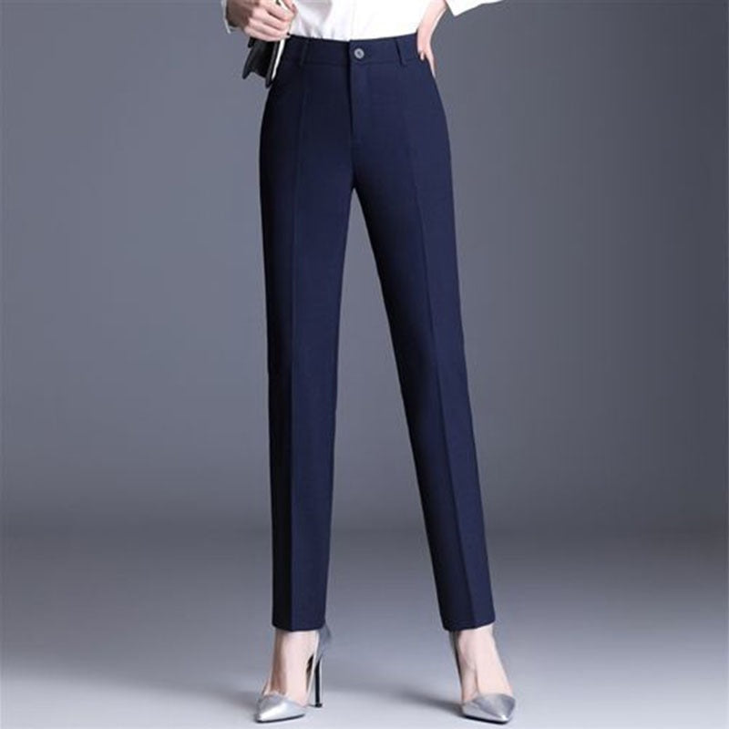 Casual Straight Fit High Waist Female Pants-Legletic
