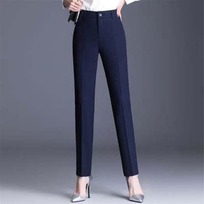 Casual Straight Fit High Waist Female Pants-Legletic