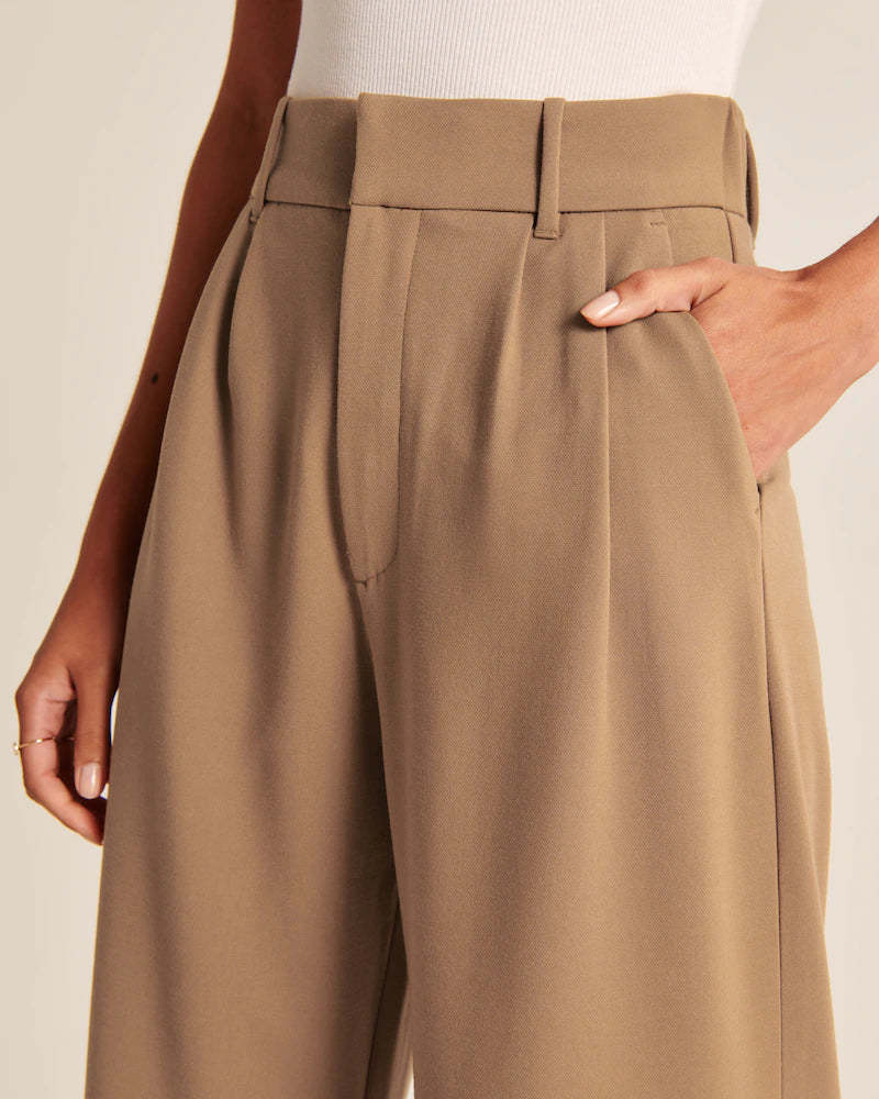 High Waist Tailored Wide Leg Pants-Legletic