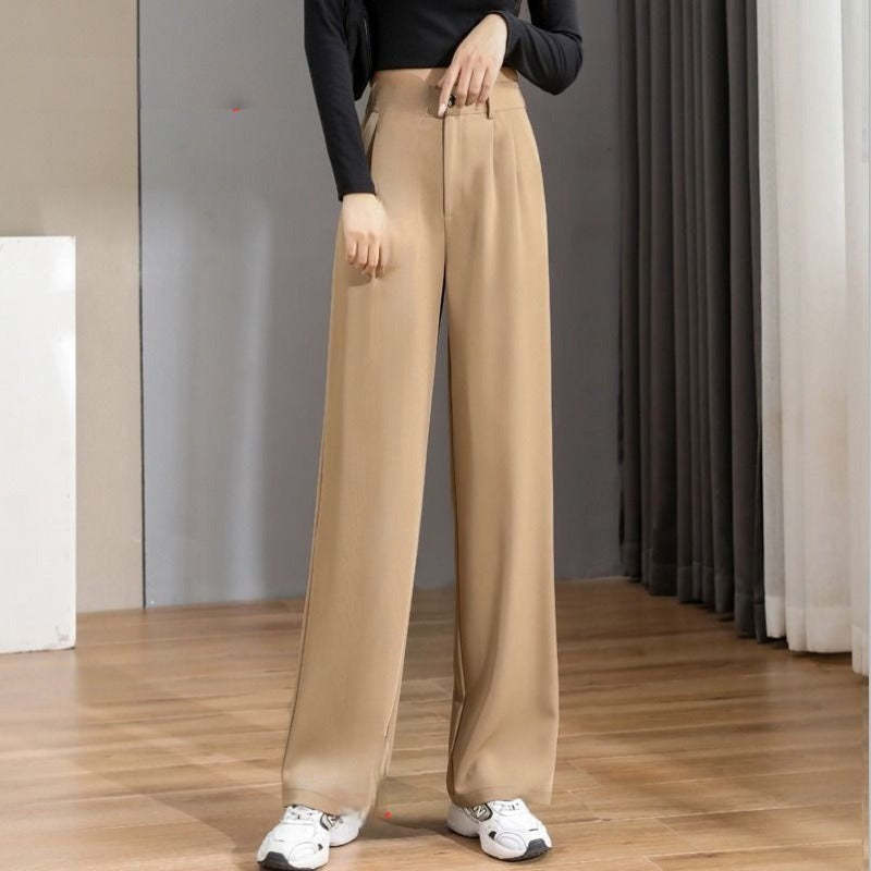 Baggy Office Wear Straight Pants-Legletic