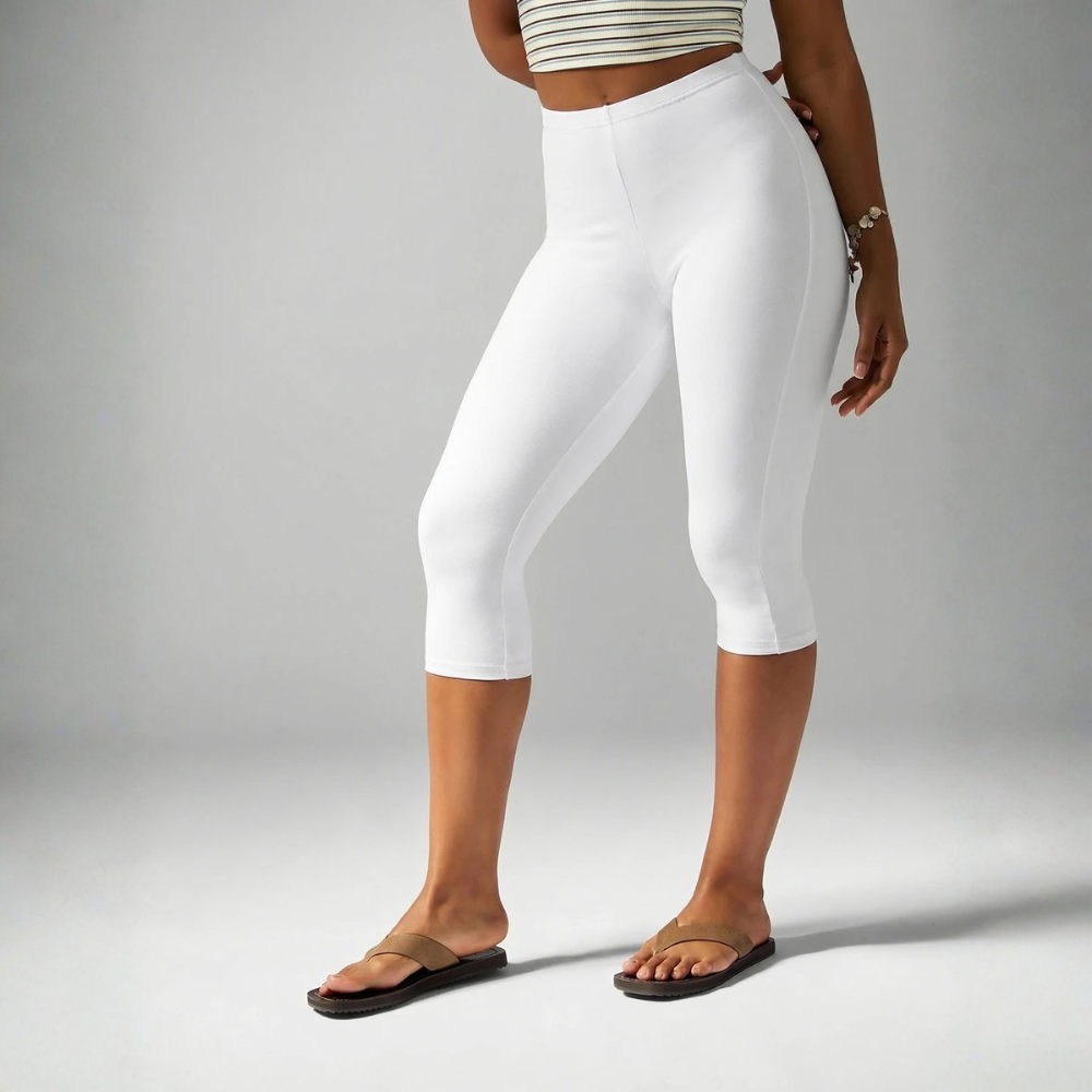 High Rise Compression Capri Workout Leggings For Women