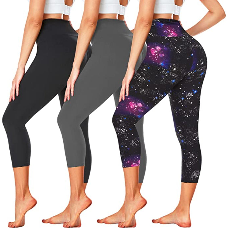 Pack Of 3 Leggings for Women Butt Lift-High Waisted Tummy Control Black Workout Yoga Pants-Legletic