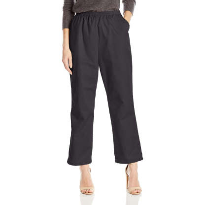 Women Cotton Pull-On Pant With Elastic Waist