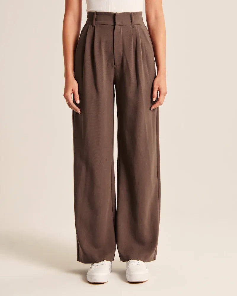 Summer 2025 Icy Tailored Crepe Wide-Leg Pants