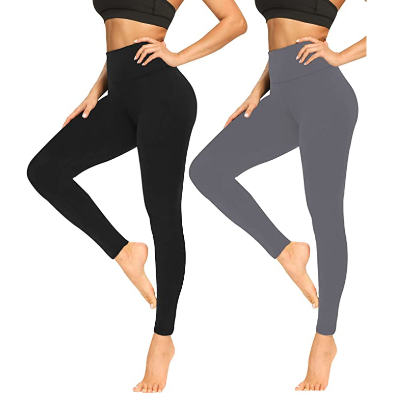 Pack Of 2 Leggings for Women Butt Lift-High Waisted Tummy Control Black Workout Yoga Pants-Legletic