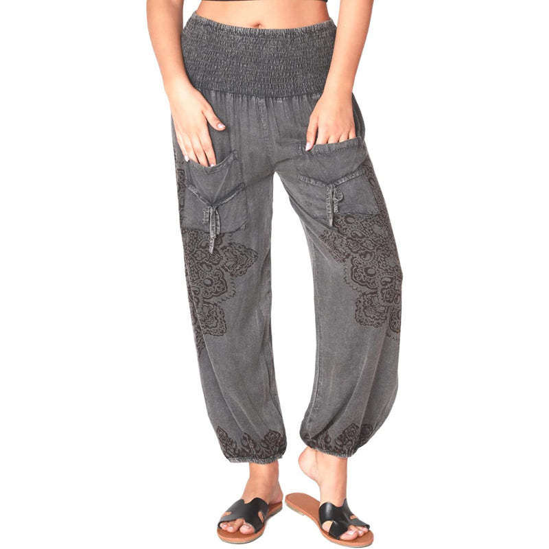 Harem Pants Hippie Bohemian Casual Gypsy Print Yoga Baggy Boho-Legletic