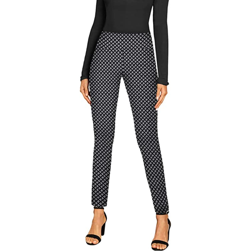 Office Skinny Leggings With Print For Women-Legletic