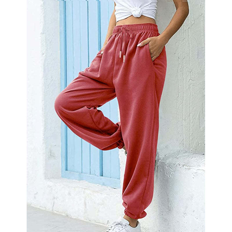 Women High Waisted Sweatpants Joggers Drawstring Athletic Pants With Pockets-Legletic