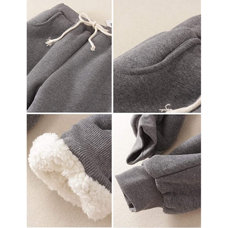 Women's Winter Fleece Sweatpants Running Active Thermal Sherpa Lined Jogger Pants With Candy Colors-Legletic