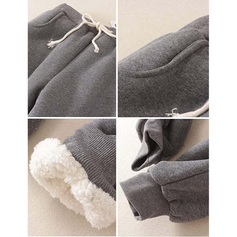 Women's Winter Fleece Sweatpants Running Active Thermal Sherpa Lined Jogger Pants With Candy Colors-Legletic