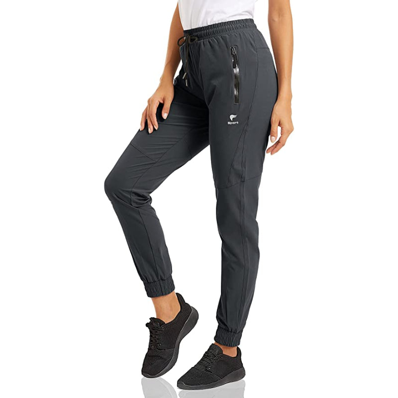 Women's Quick Dry Jogger Hiking Pants With Zipper Pockets Closed Bottom Sweatpants For Workout, Gym, Running-Legletic