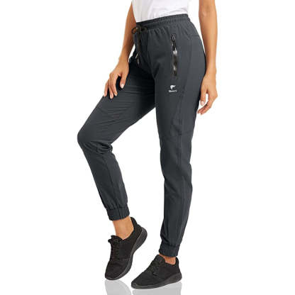 Women's Quick Dry Jogger Hiking Pants With Zipper Pockets Closed Bottom Sweatpants For Workout, Gym, Running-Legletic