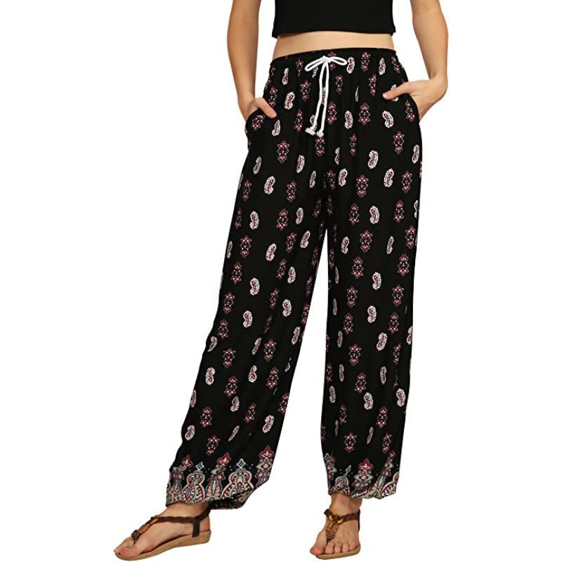Floral Print Boho Yoga Pants Harem Pants Jogger Pants-Legletic