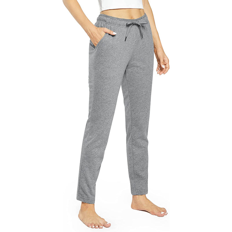 Women's Open Bottom Cotton Sweatpants With Pockets Lounge Jogging Track Pants Athletic Joggers Pants-Legletic