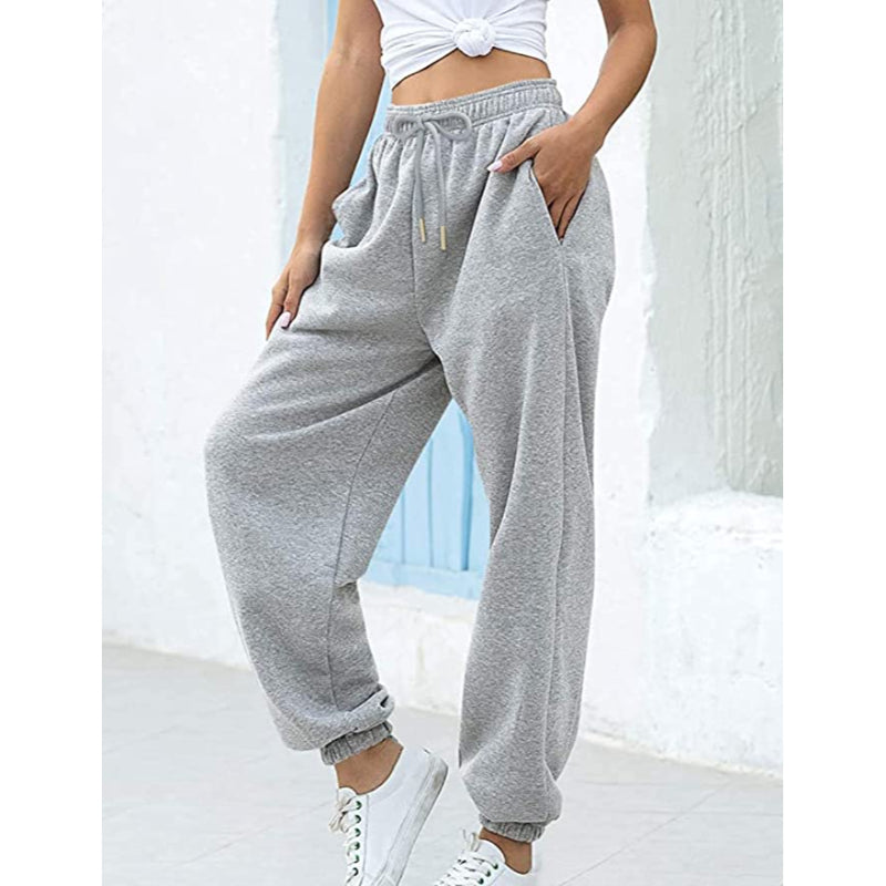 Women High Waisted Sweatpants Joggers Drawstring Athletic Pants With Pockets-Legletic