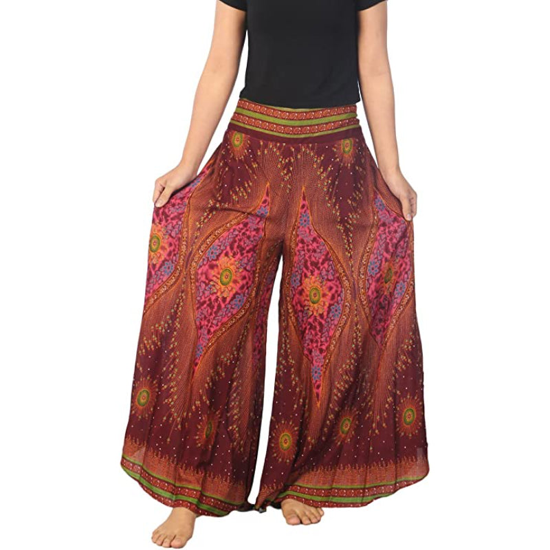 Pants For Women Wide Leg Boho Harem Yoga Pants-Legletic