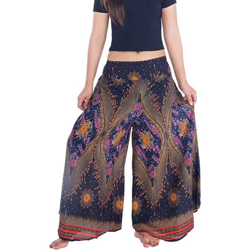 Pants For Women Wide Leg Boho Harem Yoga Pants-Legletic