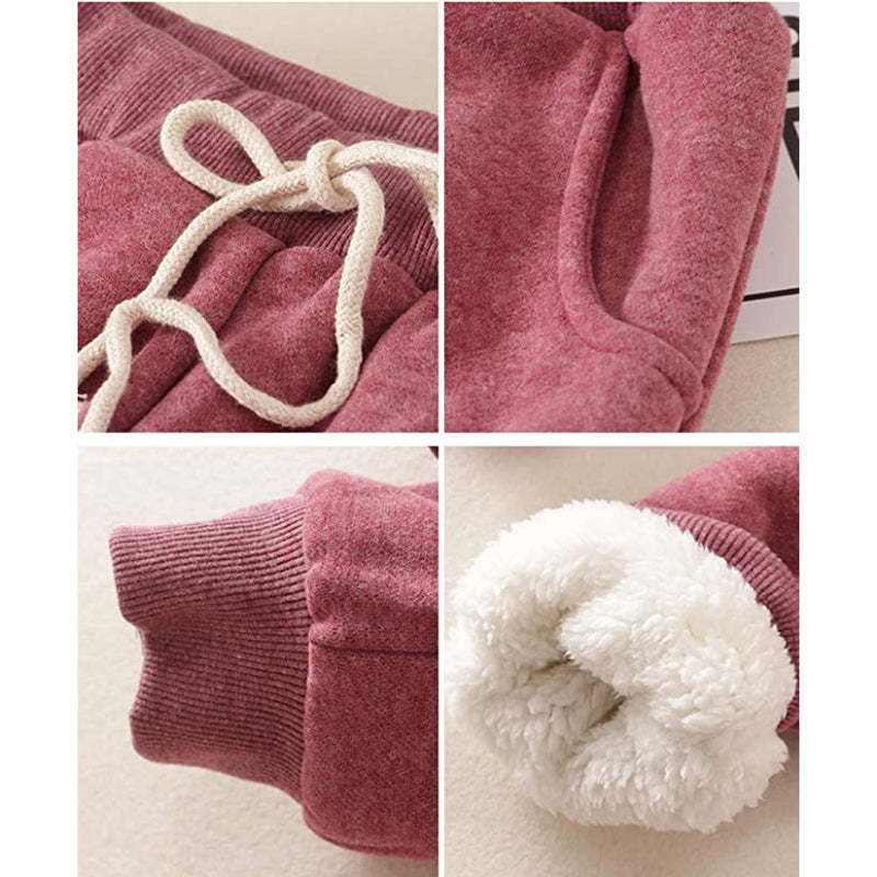 Women's Winter Fleece Sweatpants Running Active Thermal Sherpa Lined Jogger Pants With Candy Colors-Legletic