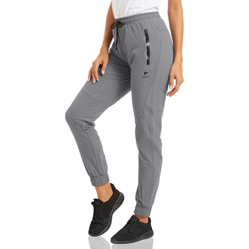 Women's Quick Dry Jogger Hiking Pants With Zipper Pockets Closed Bottom Sweatpants For Workout, Gym, Running-Legletic