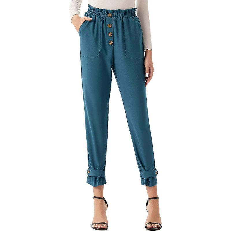 Women Regular Fit High Waist Pencil Pants With Bow-Knot Pockets-Legletic