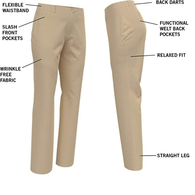 Women's Wrinkle-Free Relaxed Fit Straight Leg Pant-Legletic