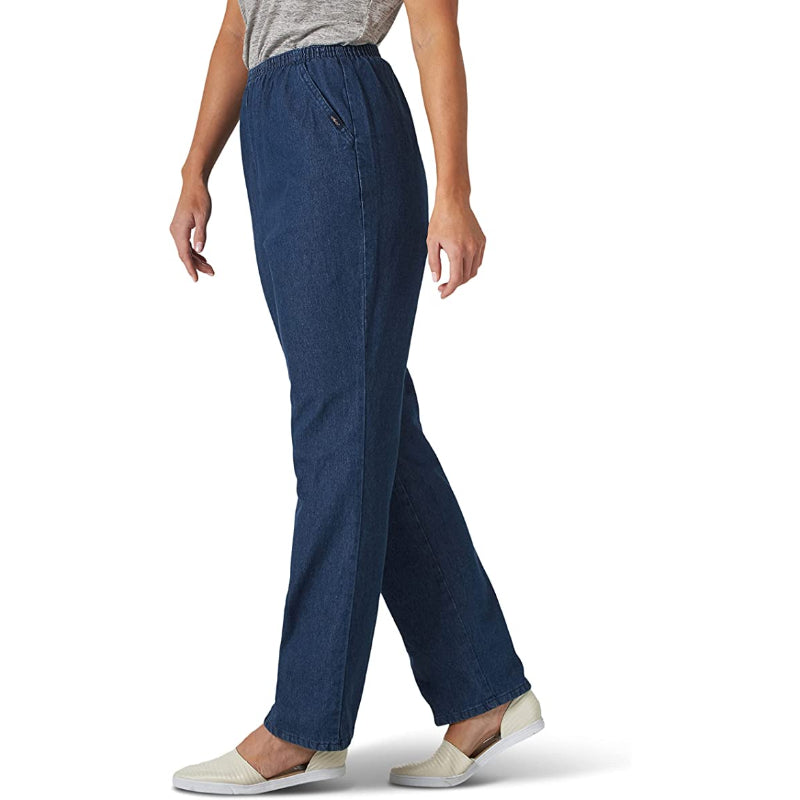 Women Cotton Pull-On Pant With Elastic Waist-Legletic