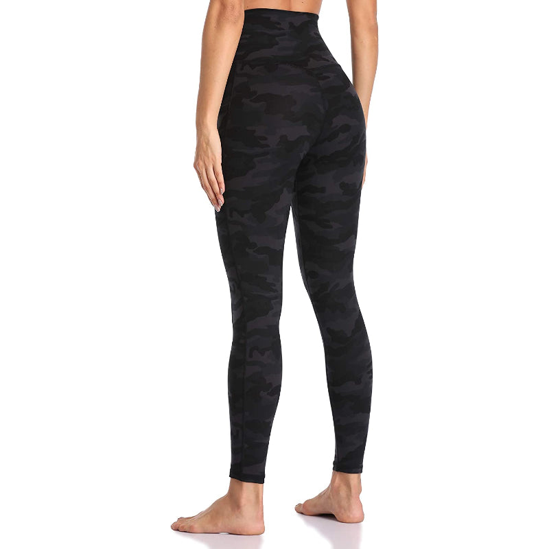 Women's Solid High Waisted Yoga Pants Length Leggings With Pockets-Legletic
