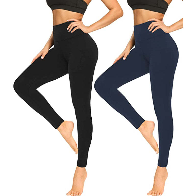 Pack Of 2 Leggings for Women Butt Lift-High Waisted Tummy Control Black Workout Yoga Pants-Legletic