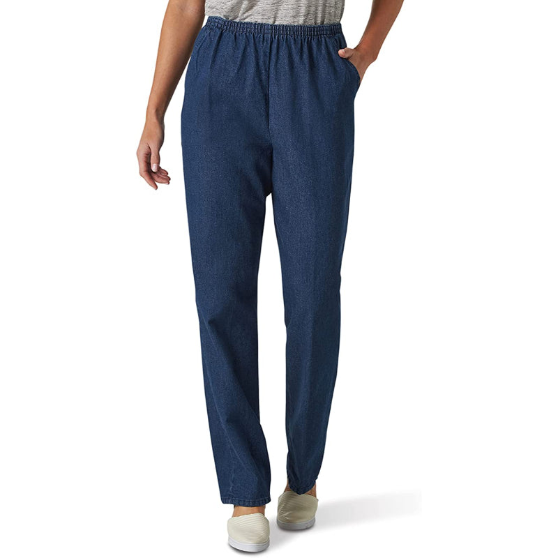 Women Cotton Pull-On Pant With Elastic Waist-Legletic