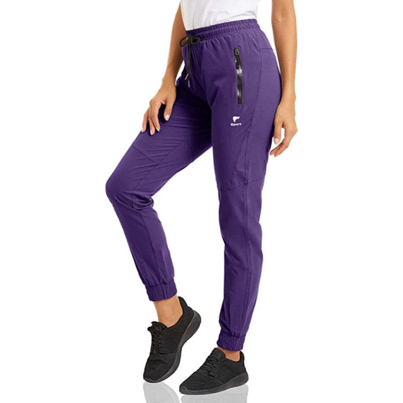 Women's Quick Dry Jogger Hiking Pants With Zipper Pockets Closed Bottom Sweatpants For Workout, Gym, Running-Legletic