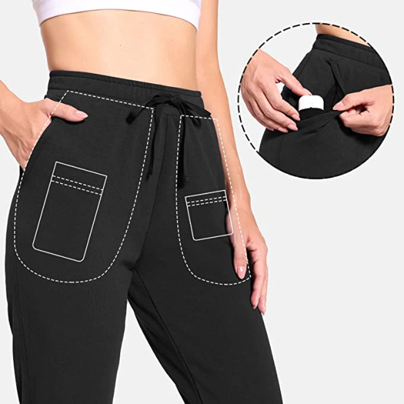 Jogging Pants For Women Cotton Sweatpants Track Sport Pants Sweat Athletic Casual Hiking Pockets-Legletic