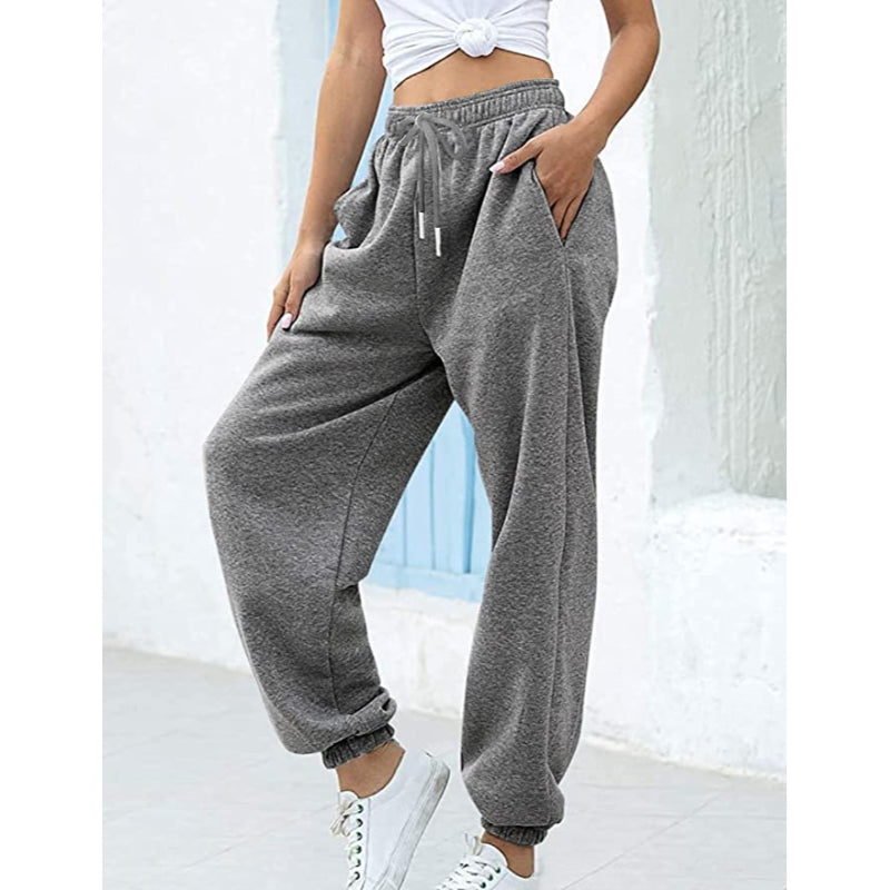 Women High Waisted Sweatpants Joggers Drawstring Athletic Pants With Pockets-Legletic