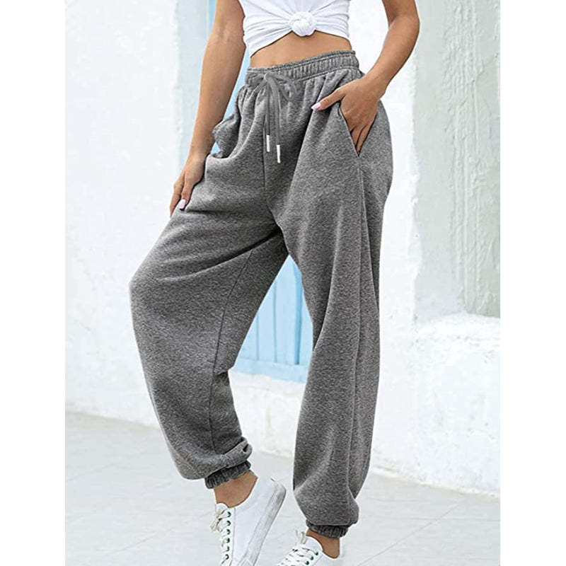 Women High Waisted Sweatpants Joggers Drawstring Athletic Pants With Pockets-Legletic