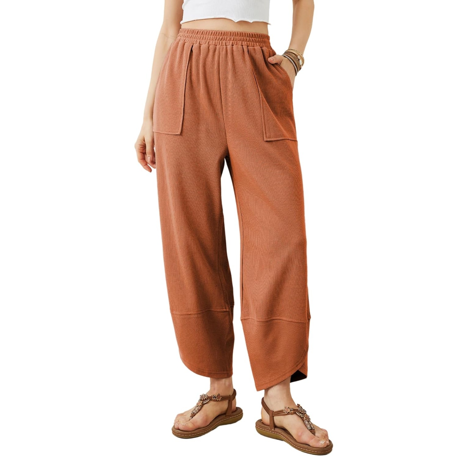 Casual Wide Baggy Palazzo Pants With Pockets For Women