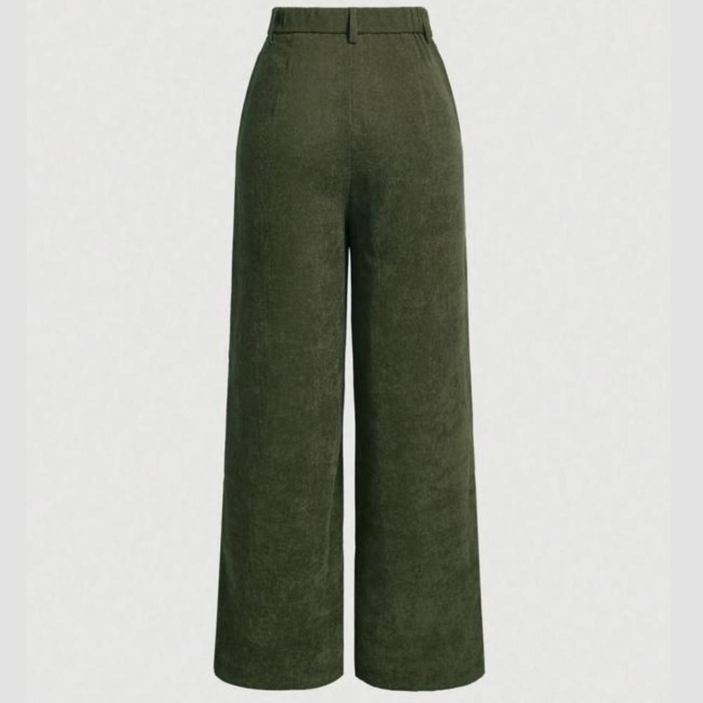 Women Casual High Waist Wide Leg Trousers With Pockets