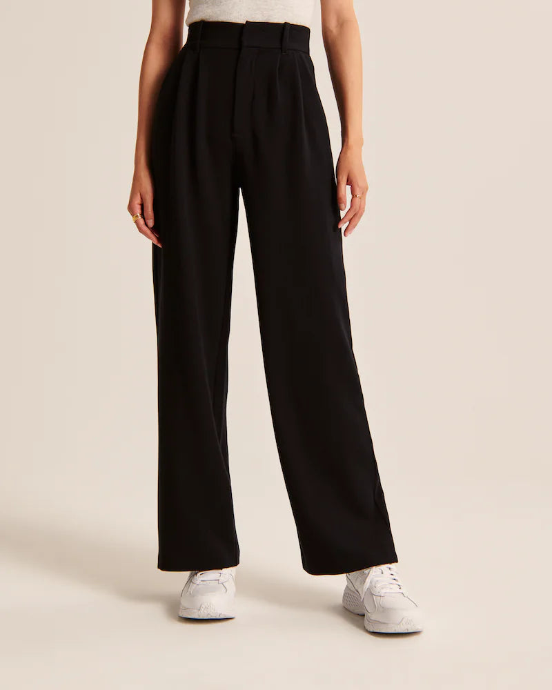 High Waist Tailored Wide Leg Pants-Legletic