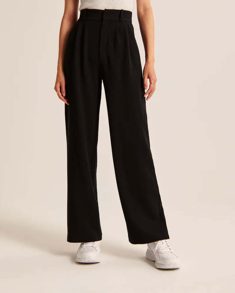 High Waist Tailored Wide Leg Pants-Legletic
