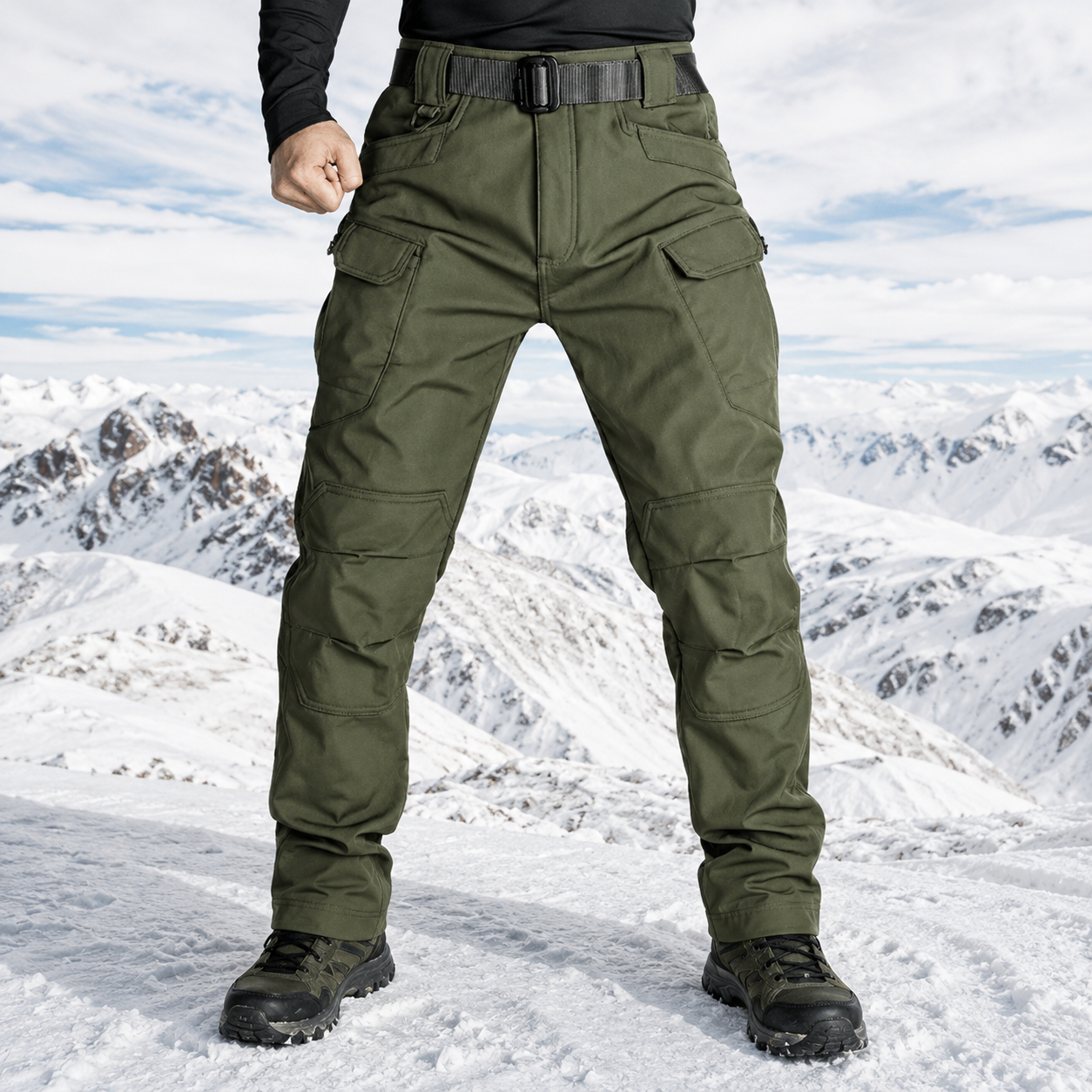 Mid Rise Winter Lined Casual Outdoor Pants For Men