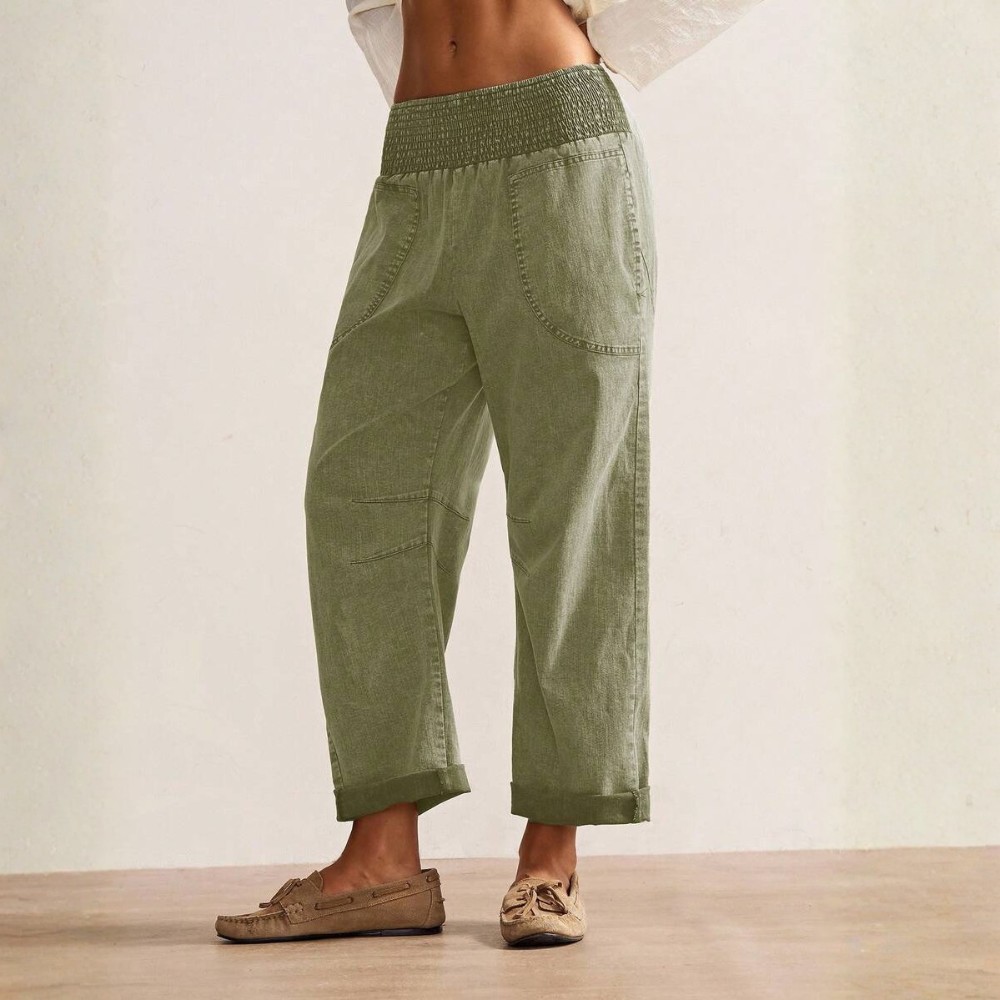 Vintage Themed Casual Long Trousers For Women