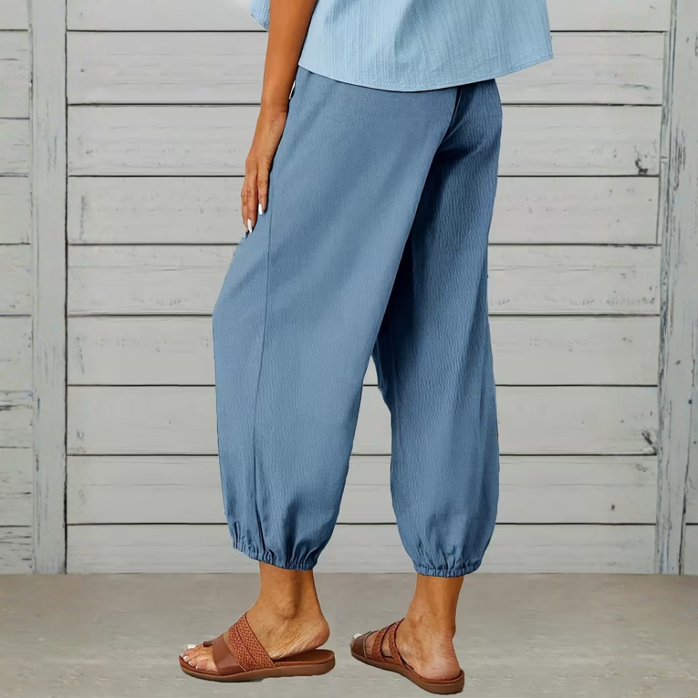 Casual Loose Drawstring Capri Pants For Women