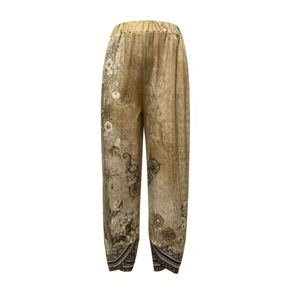 Vintage Themed Floral Capri Pants For Women