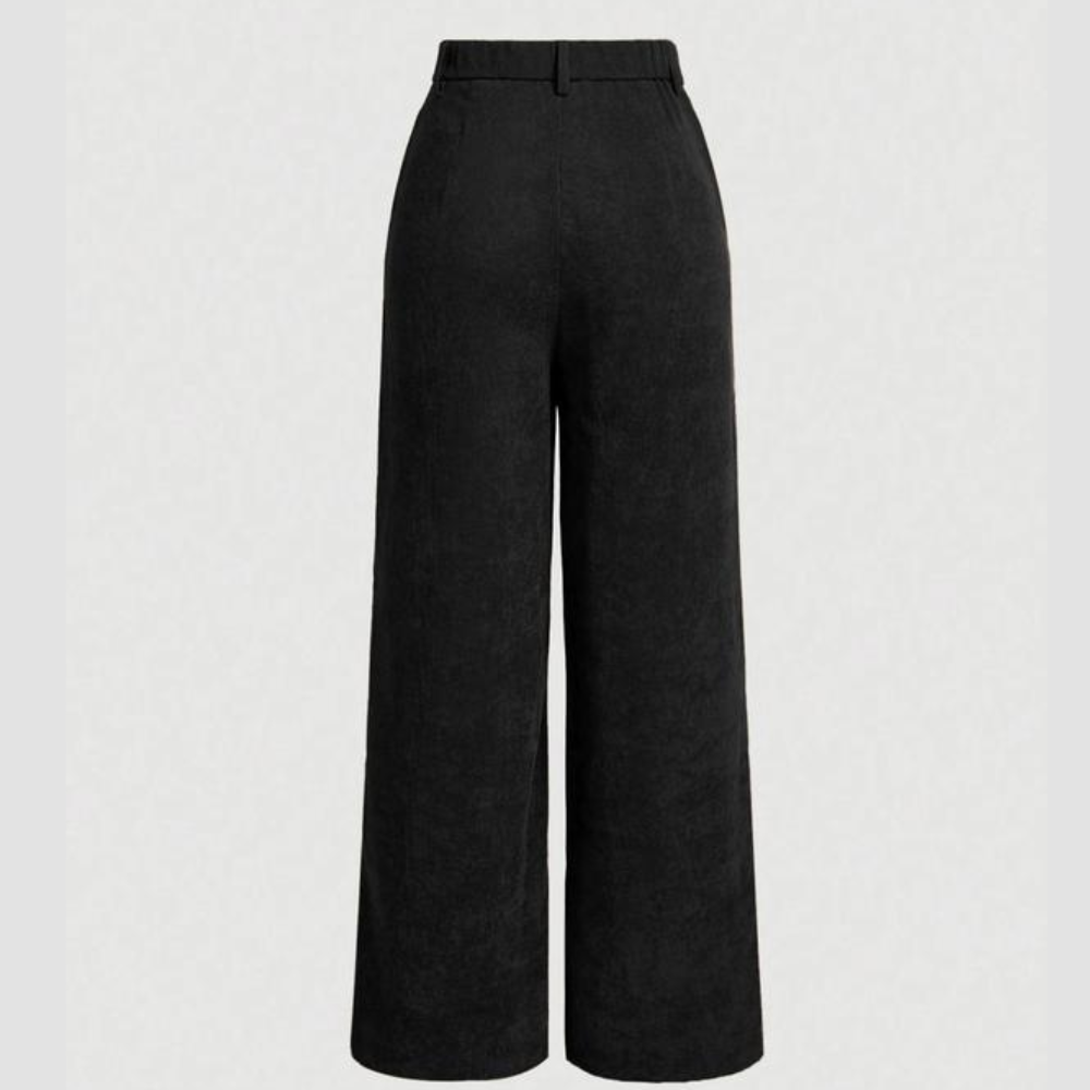 Women Casual High Waist Wide Leg Trousers With Pockets