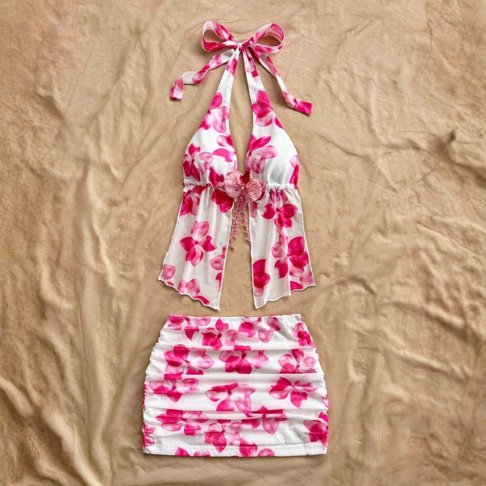 Printed Beachwear Vacation Matching Outfit Set