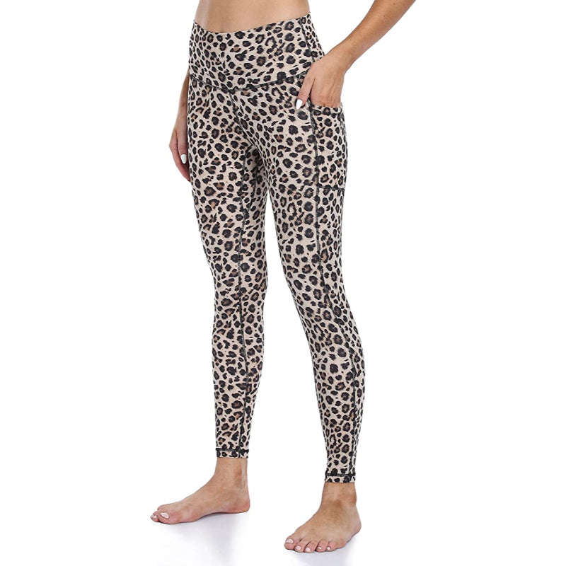 Women's Solid High Waisted Yoga Pants Length Leggings With Pockets-Legletic